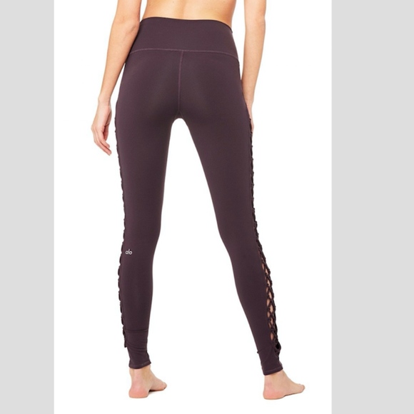 New with Tag AloYoga Interlace Leggings Eggplant S - Picture 3 of 8